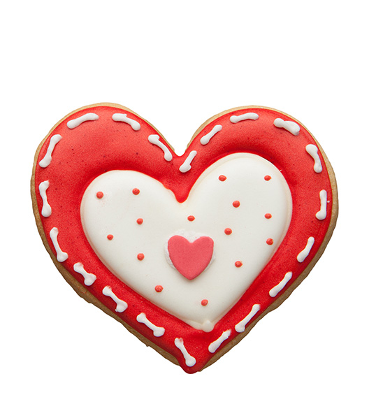 Cookie Herz rot/weiss